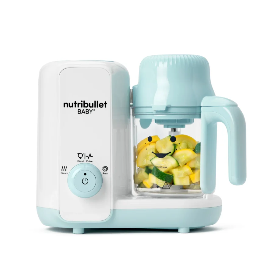 Vista frontal de la nutribullet® Baby Steam & Blend sobre fondo blanco