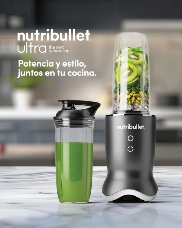 Diseño que luce, potencia que se siente ✨ nutribullet® ultra combina 1200 W de fuerza, cuchillas de acero con recubrimiento de titanio y un diseño elegante que transforma tu cocina y tus recetas. ⁣
⁣
Porque cuando la tecnología se une al estilo, el resultado es extraordinario.⁣
