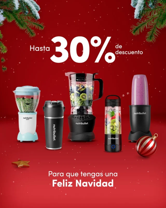Hasta 30% de descuento en productos seleccionados para cerrar el año con energía 🎄

Aprovecha nuestras ofertas de Navidad en nutribullet.com.mx y encuentra el regalo perfecto ✨

Tecnología, diseño y nutrición… ahora a precio especial.

¡Descubre el mejor regalo!