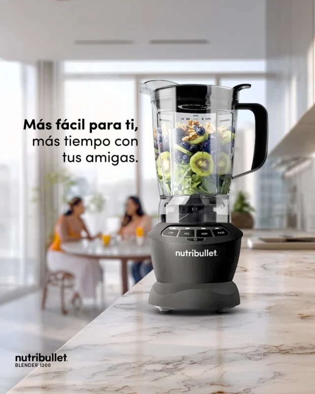 Menos pendientes en casa, más tiempo con tus amigas.⁣
⁣
Con nutribullet® Blender  1200W y su potencia, logras mezclas suaves y listas en segundos, sin complicarte.⁣