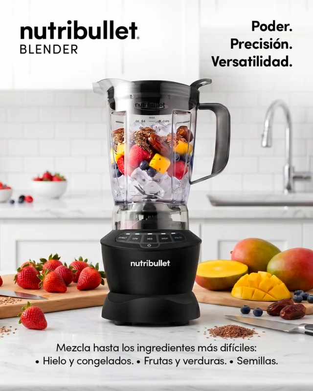 Poder de sobra es lo que tiene la nutribullet® Blender 1200W 💪🏽 Con sus tres velocidades de precisión, la función de pulso y el programa Extract, obtén el control total con solo presionar un botón 🙌🏼