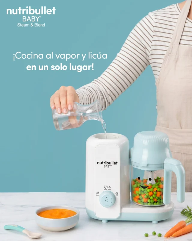 ¡Comida lista con un solo botón! ⏱️ Solo agrega ingredientes y deja que el programa automático de la nutribullet® Baby Steam & Blend se encargue del resto.⁣
⁣
Cocina al vapor y mezcla por sí solo para que aproveches el tiempo al máximo con tu bebé 👶🏻🤍⁣