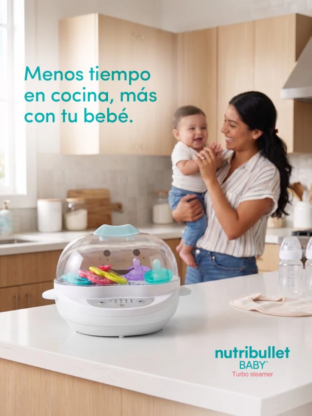 La nutribullet® Baby Turbo Steamer no solo cocina al vapor frutas y verduras, también descongela y esteriliza biberones, chupones y juguetes en un solo paso para que tú puedas enfocarte en lo que realmente importa. ⁣
⁣
Nos encanta acompañarte en esta etapa, pero recuerda: esta información no reemplaza el consejo médico. Ante cualquier duda sobre la salud, alimentación o desarrollo de tu bebé, consulta siempre con su pediatra.⁣
