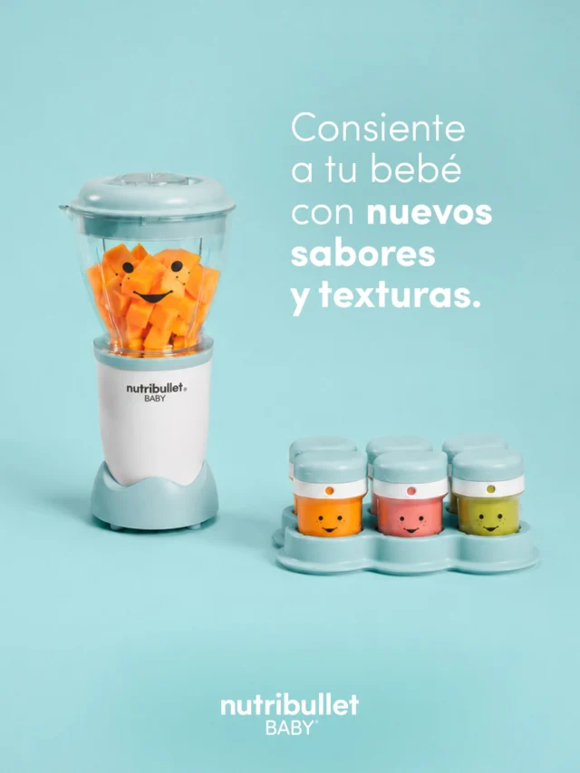 La nutribullet® Baby procesa ingredientes naturales en segundos y guarda las porciones en sus recipientes con fechador integrado para congelar y tener comida nutritiva a la mano en todo momento.⁣
⁣
Nos encanta acompañarte en esta etapa, pero recuerda: esta información no reemplaza el consejo médico. Ante cualquier duda sobre la salud, alimentación o desarrollo de tu bebé, consulta siempre con su pediatra.⁣