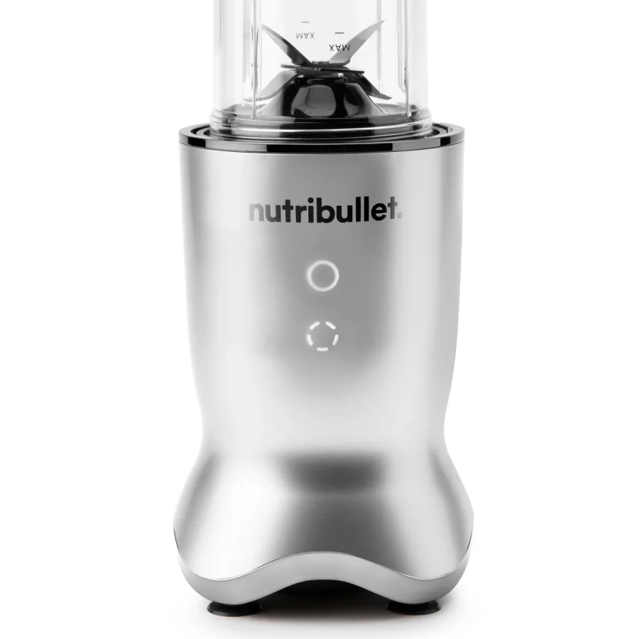 Detalle de la nutribullet® Ultra en color silver de frente mostrando la base y los botones digitales