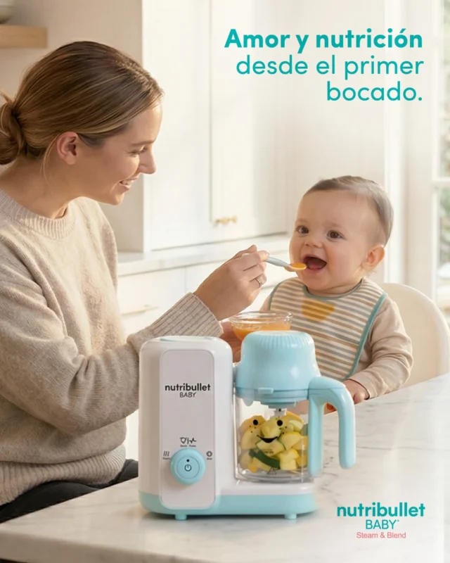 Sabemos que quieres lo mejor para tu bebé, y también que tu tiempo es oro 🍼💗⁣
⁣
Con nutribullet® Baby Steam & Blend, puedes preparar su comida favorita desde casa, de forma práctica y rápida. ⁣
⁣
Un gran comienzo para los 2 desde el primer bocado. 🙌🏻⁣
⁣